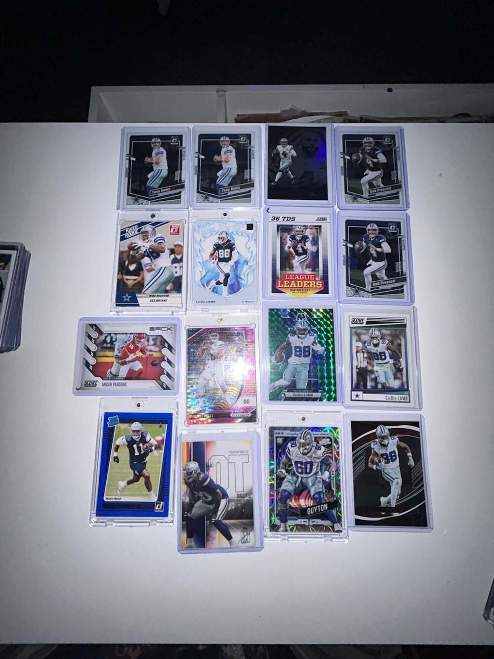 Dallas Cowboys Trading Card Lot of 15 Panini Prizm Optic